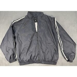 Vintage CB Sports Croft And Barrow Windbreaker Black Zip Up Jacket Size Large